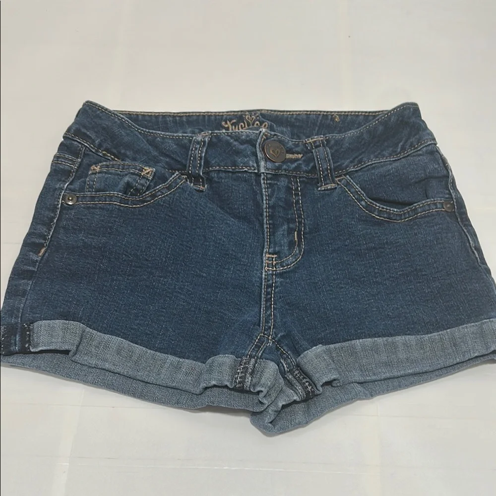 Justice Blue Denim girls shorts size 10 GUC